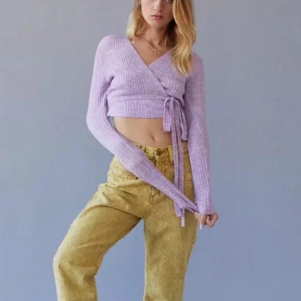 NWOT urban outfitters lavender wrap sweater